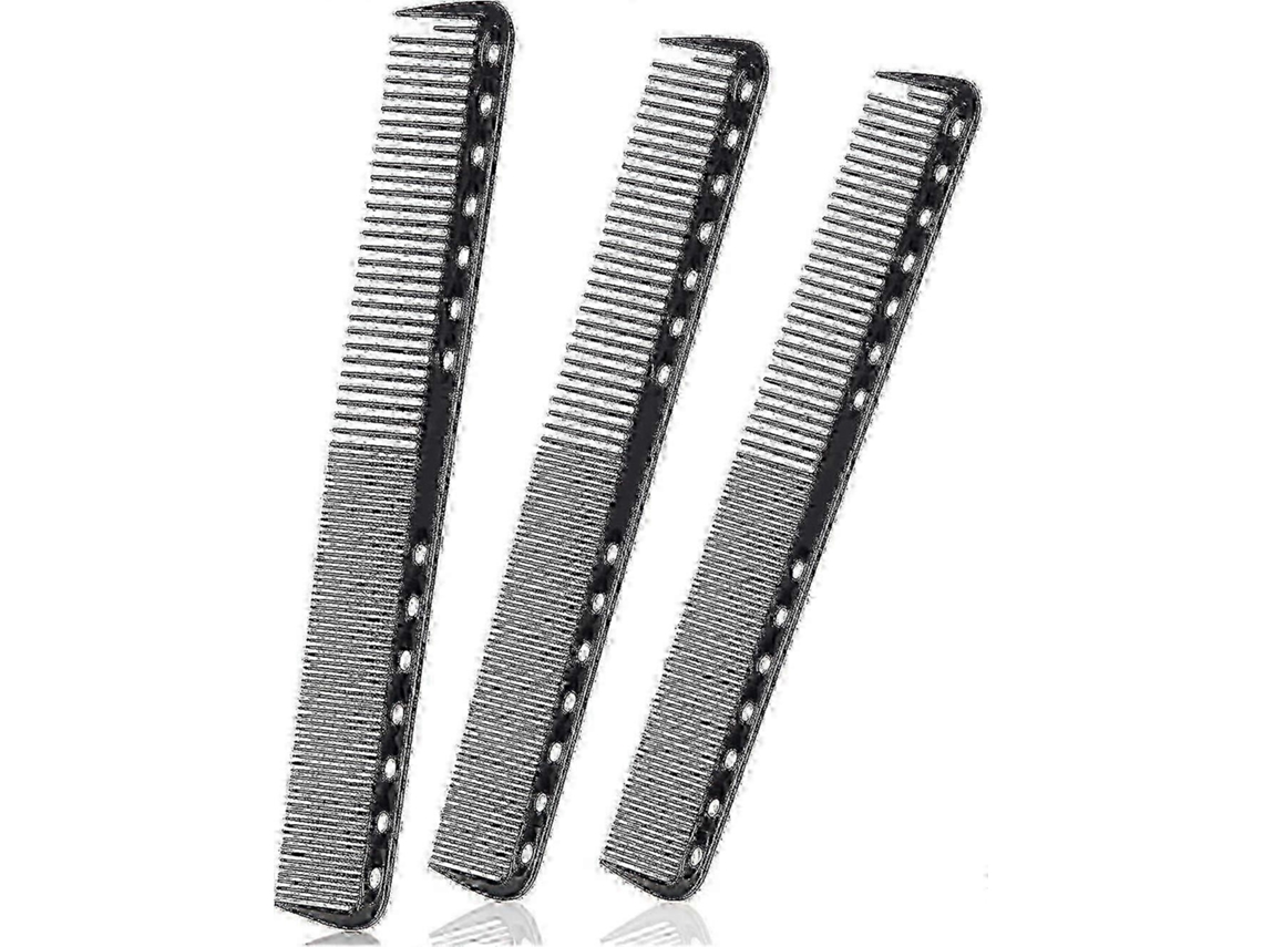 3 peines de resina resistentes al calor para cortar y peinar cabello fino, negros