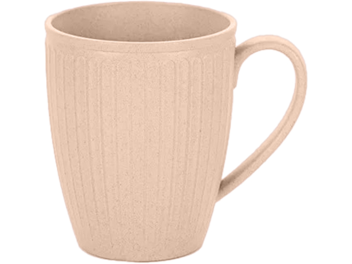 Taza de plástico de 500 ml con pajita de trigo, para té, café o agua, con asa, para baño (beige)