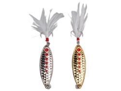 Señuelo artificial Rebe Spoon con puntos rojos y lentejuelas reflectantes, 15 g, para pesca en agua salada y doce pulgadas (12,5 g).
