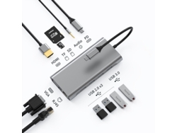 Estación de acoplamiento Bestvite Hub tipo C a HDMI USB C 4K con 3 puertos TF, SD y PD para MacBook Air Pro M2 M1 Chip Gris