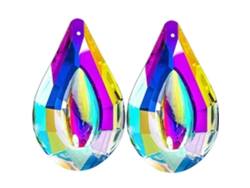 Colgante de cristal arcoíris en forma de lágrima, prismas, luz de cortina, colgante de cristal para bodas