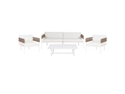 Conjunto de Exterior con Cojines Blancos BELIANI Serla de Aluminio Blanco 200X76X64