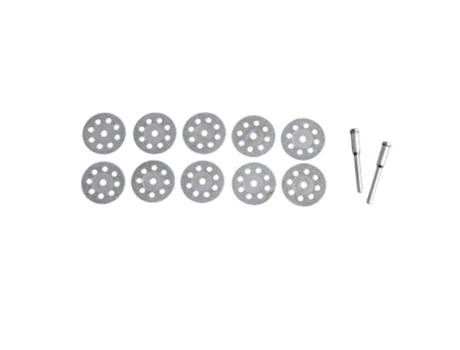Set Discos Corte Diamante 25mm con Mandril (10 Discos 2 Mandriles) 22mm