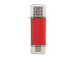 Unidad Flash Usb 3.0 De Tres En Uno De Aleación De Aluminio De Alta Velocidad Rojo 256gb