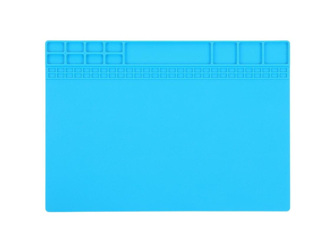 Alfombrilla De Soldadura De Silicona Resistente Al Calor Para Reparación Electrónica Con Posicionamiento Digital, Azul Claro.