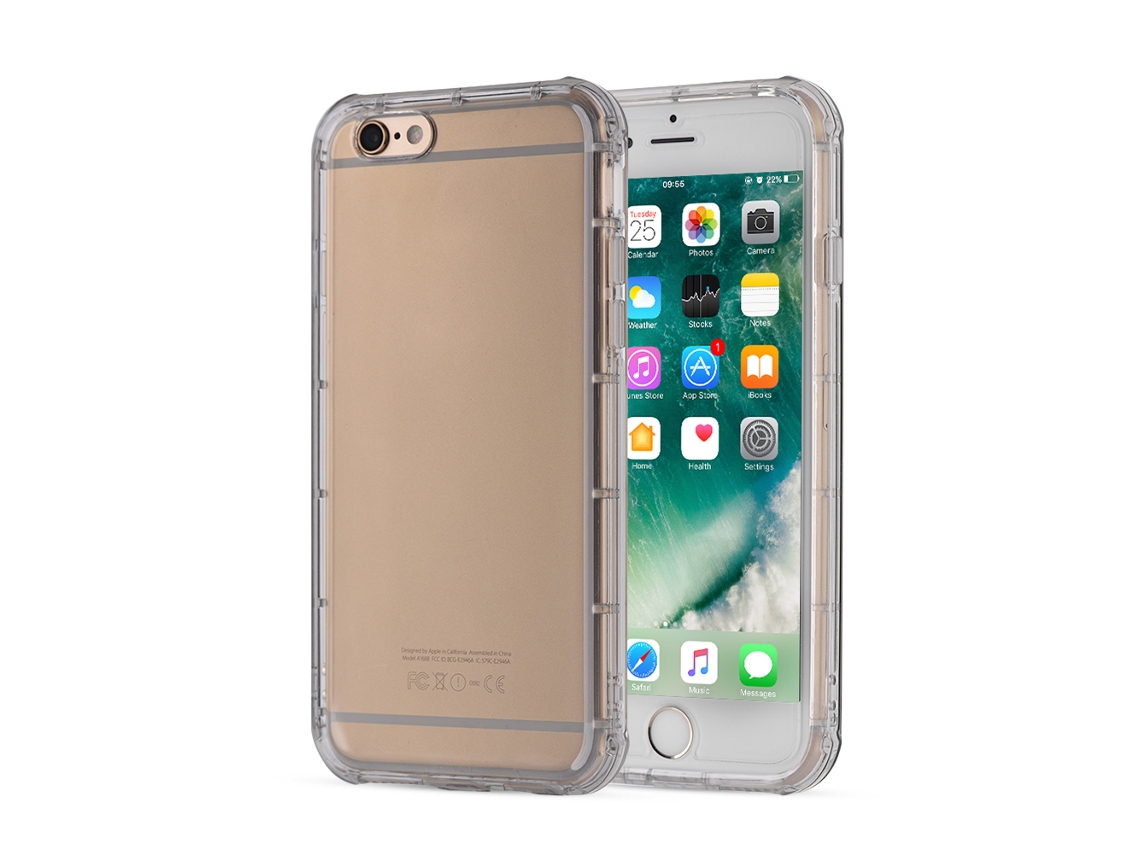 Cubierta Protectora De Tpu B.o.w Para Iphone 6/6s Con Tapón Anti-polvo Transparent Black