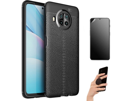 Kit Carcasa y Protector Xiaomi Mi 10T Lite Ultimatte Rugged Leather Popsocket Negro