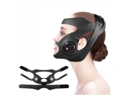 Cinturón de estiramiento facial con masajeador de control remoto, masajeador facial, reductor de papada y cinturón relajante negro Yemaesre