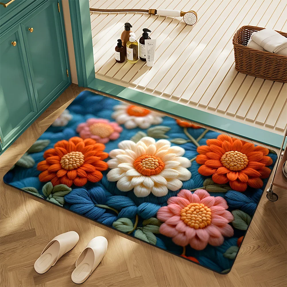 (estilo 8 30x50cm) Alfombra Absorbente De Baño, Suave Y Cómoda, Decoración Del Hogar.