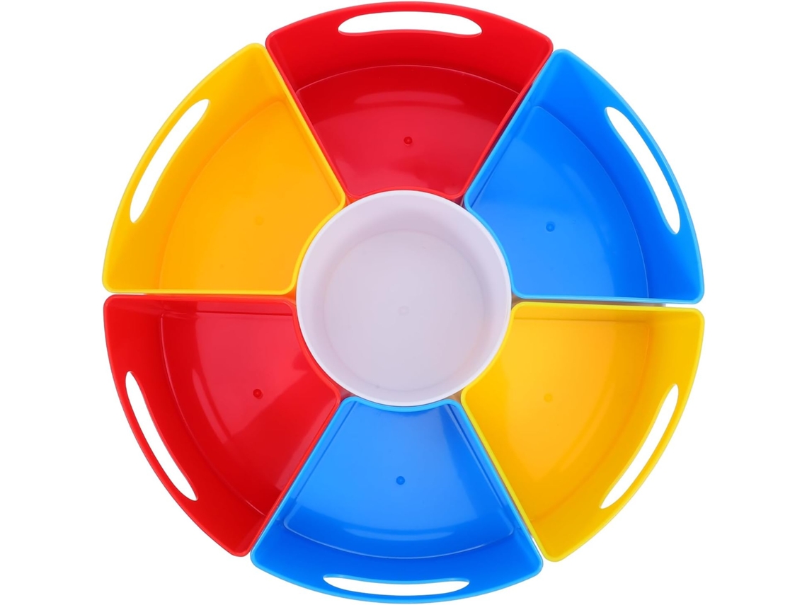 Portalápices Giratorio De 360° Con 6 Compartimentos, Caja De Almacenamiento De Plástico Resistente De 25 Cm (10 Pulgadas)