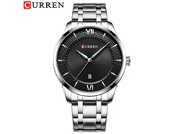 Reloj De Cuarzo Resistente Al Agua (plateado Y Negro) Con Calendario Y Correa De Acero Inoxidable, Reloj Sencillo Para Hombre, Ideal Para Negocios.