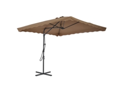 Sombrilla de exterior con poste de acero marrón grisáceo MAISON EXCLUSIVE (250x250 cm)