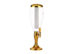 Dispensador de cerveza dorado de 3 litros con tubo de enfriamiento para bares domésticos y fiestas.