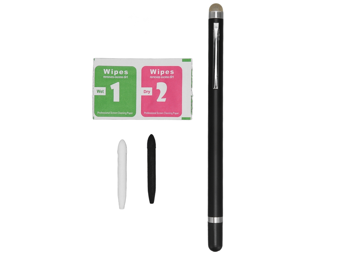 Lápiz óptico universal para teléfonos móviles y tabletas, pantalla táctil, color negro con luz dorada.