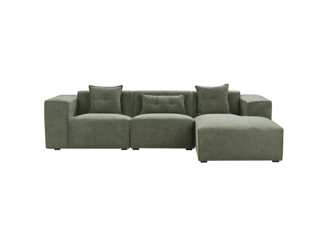 Sofá esquinero BELIANI Dolva de Chenilla Verde 294x170x72