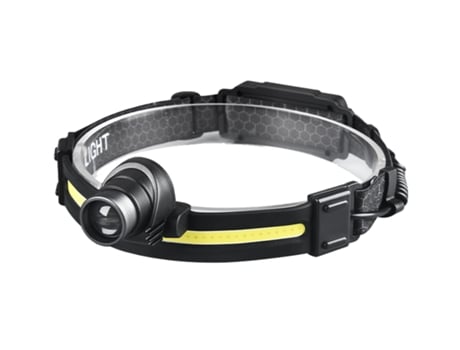 Linterna Frontal Cob Multifuncional Linterna Frontal de Pesca de Inducción para Correr Nocturno Silicona Negro BISBISOUS