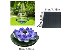 Fuente Solar Blue Lotus De 1,5 W Con Panel Independiente: Bomba De Agua Para Pájaros, Jardines Y Decoración, Sostenible Y Versátil.