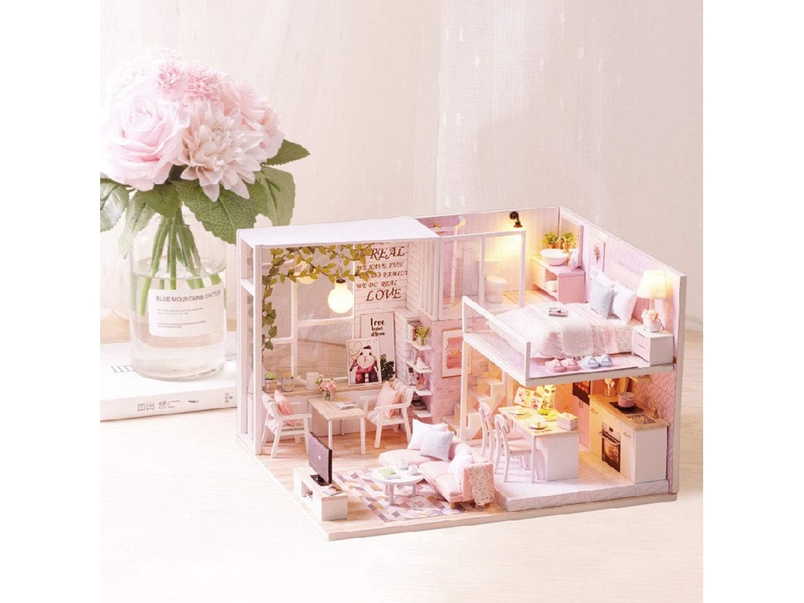 Encantador Kit De Casa De Muñecas Miniatura De Madera Con Luces Led Para Niños Y Adultos: ¡divertido Proyecto De Bricolaje!