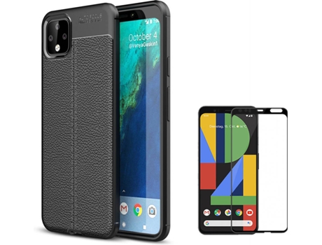 Funda y Protector de Pantalla Google Pixel 4XL PHONESHIELD Rugged Leather / Full Cover Negro