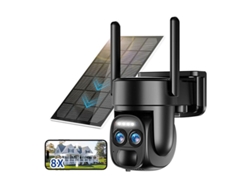 Câmera De Vigilância Externa, Câmera De Vigilância Solar Sem Fio 4k 5dbi Com Wi Fi Externo, Com Painel Solar, Detecção Humana Por 