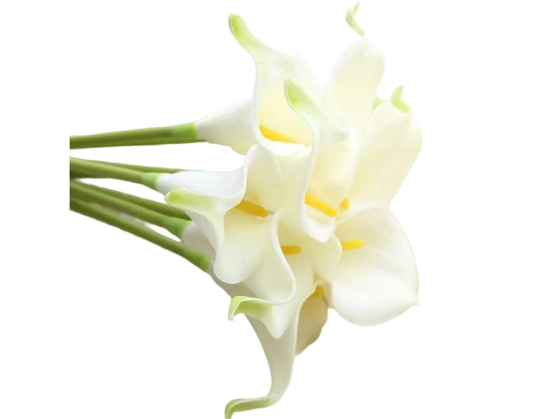 10 flores artificiales de lirio de látex de tacto real para decoración del hogar y bodas. Jeiibrzui