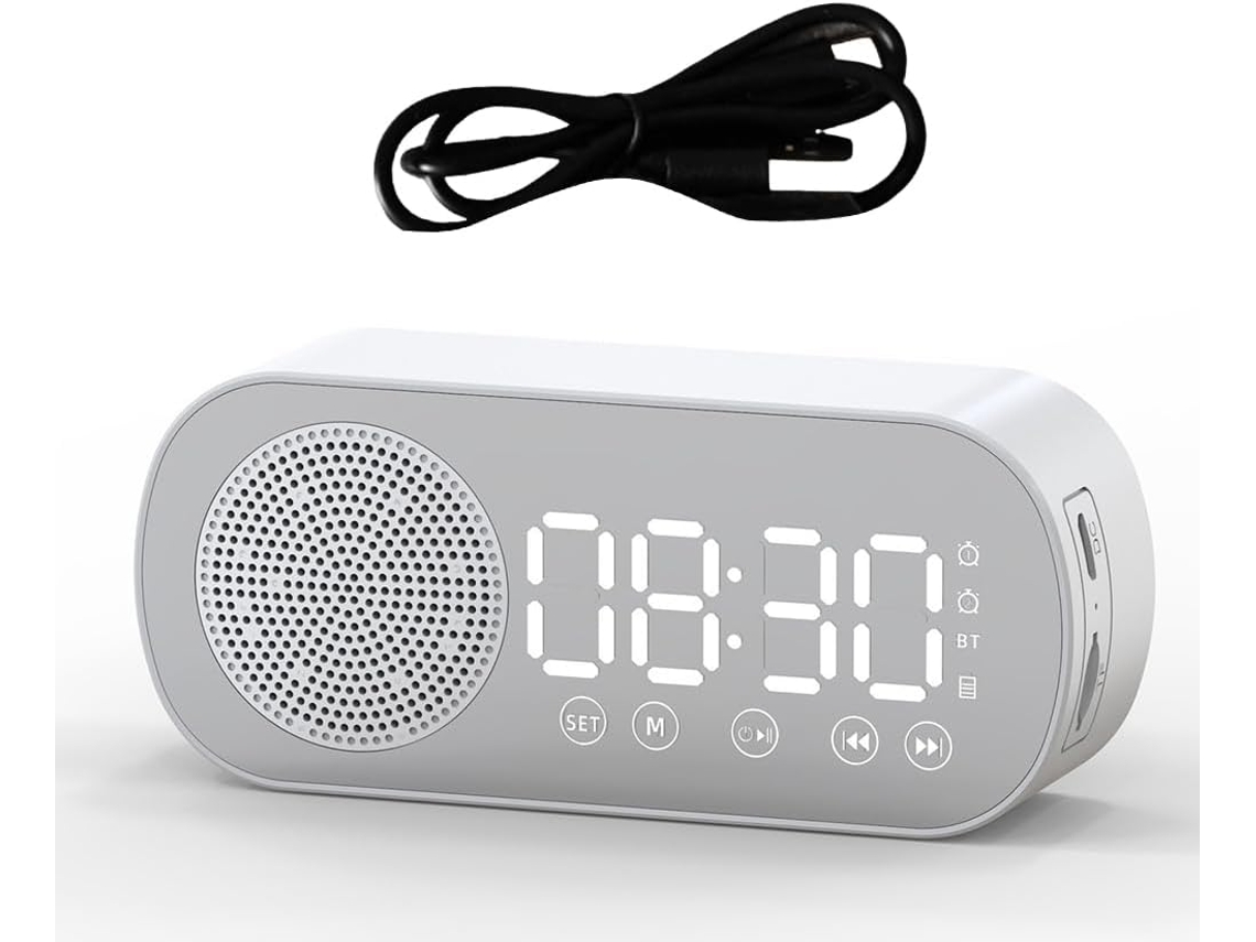 Altavoz Bluetooth Sin Soporte Para Tarjeta Tf, Reloj Despertador Digital, Fabricado En Abs.
