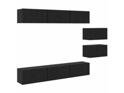 Mueble de TV MAISON EXCLUSIVE, roble negro, madera procesada