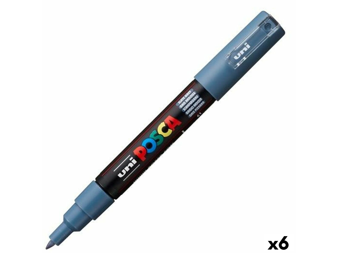 Rotuladoras POSCA Pc-1M Gris Escuro 6 Unidades