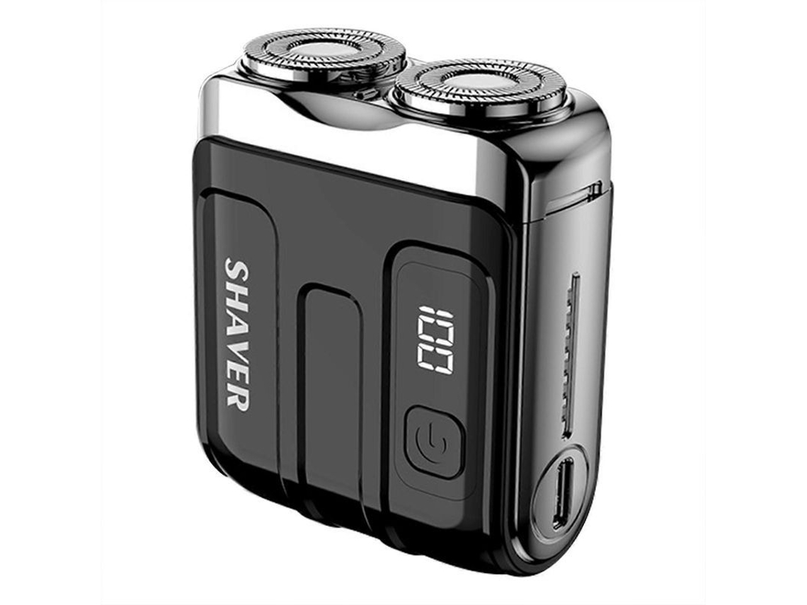 Afeitadora Eléctrica Rotativa Portátil De Dos Anillos Para Hombre - Uso En Seco Y Húmedo - Regalo Para Papá