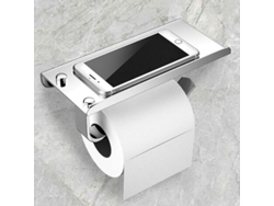 Soporte Para Papel Higiénico De Acero Inoxidable 304 Con Estante, Instalación Sin Taladros Ni Tornillos.