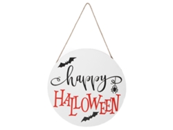 Letrero De Madera Para Colgar En La Puerta, Ideal Para La Decoración De Halloween En El Hogar Y El Jardín (sin Cinta) - Blanco
