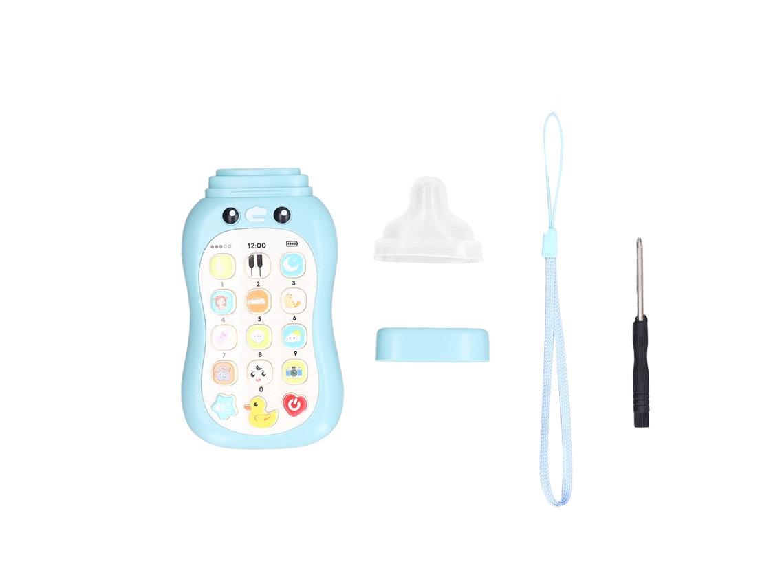 Ats-juguete Teléfono Móvil Para Niños Portátil Con Chupete Juguete Educativo De Aprendizaje Regalo Azul