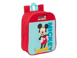 Mochila escolar Mickey Mouse azul y roja 22 x 27 x 10 cm