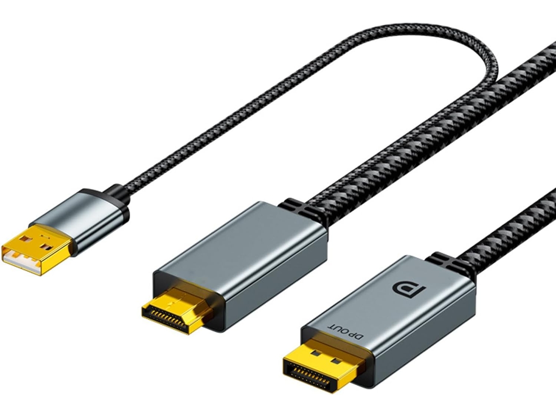 Cable Adaptador 4k De Alta Calidad Con Conectores Chapados En Oro Para Tarjetas Y Monitores.