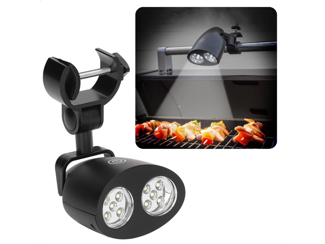 Luz Barbacoa Led Con Pinza Ajustable Dos Tiras 5 Leds Para Parrilla Sombrilla