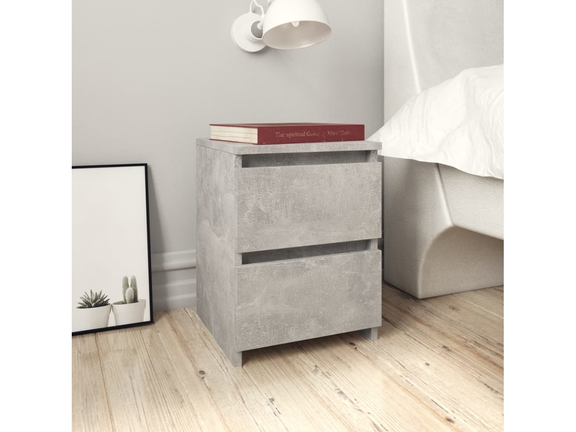 Mesa de Cabeceira LOVELY HOME Mesinha 30X30X40 Cm Contraplacado Cinzento Cimento