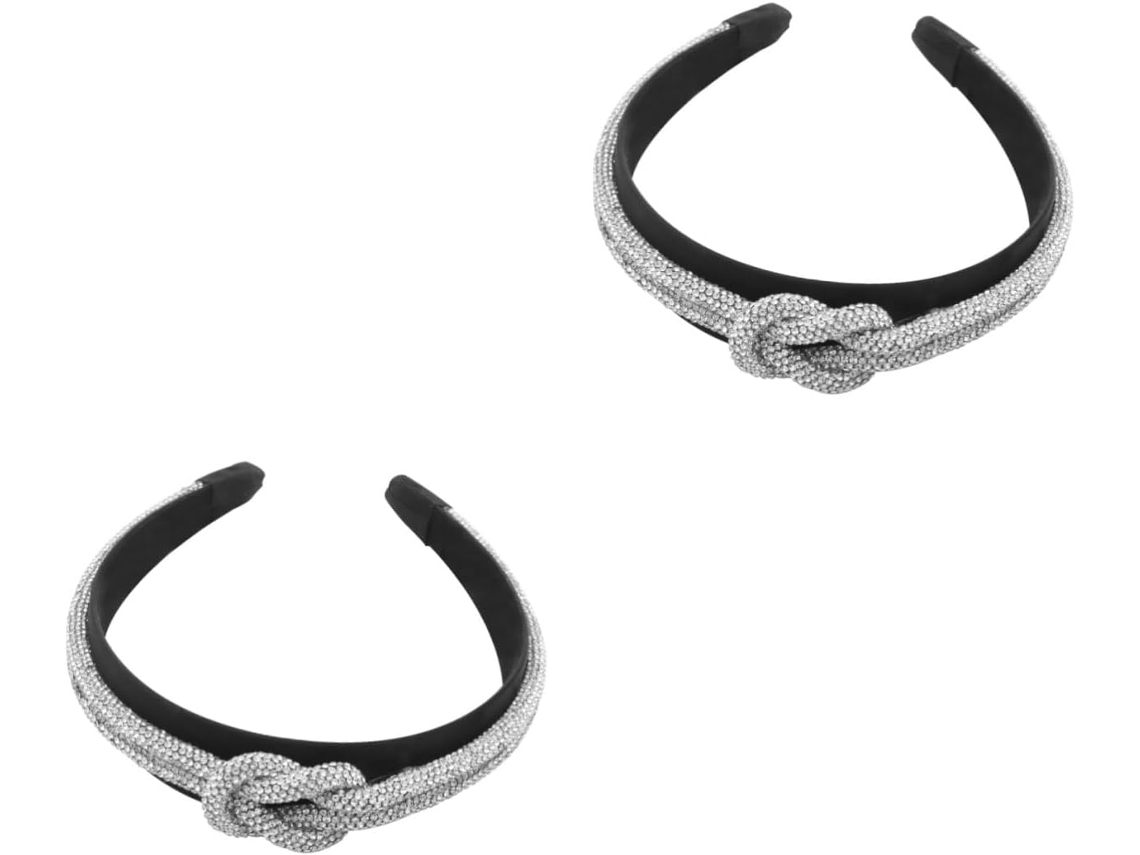 Conjunto De Diadema De Lentejuelas De 2 Piezas, Elegante Accesorio Para El Cabello Para Bodas, Blanco
