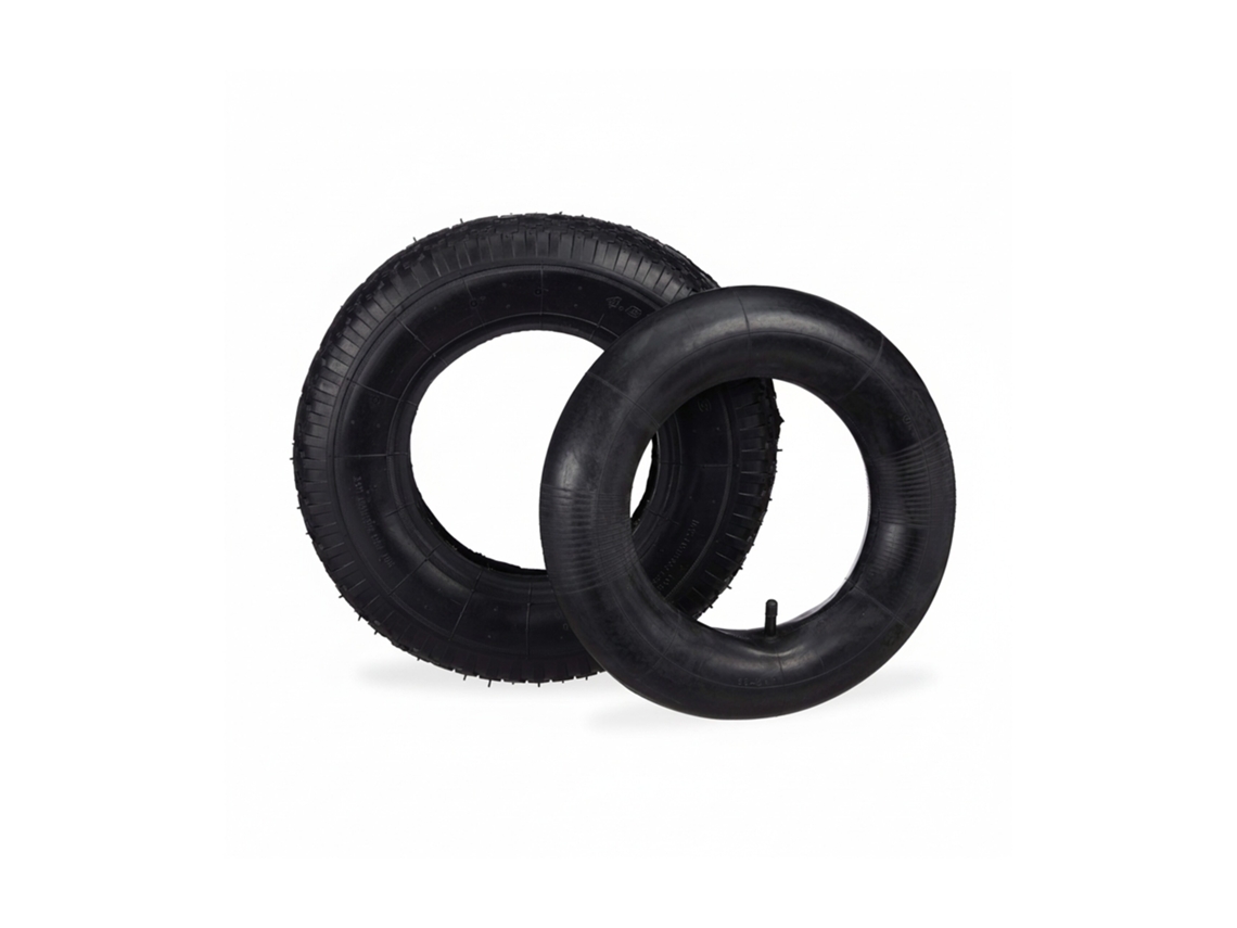 Relaxdays Neumático 4.00-8", Rueda De Recambio Con Forro, Perfil De Tacos, 150kg, Para Carretillas, Negro, 400x100mm