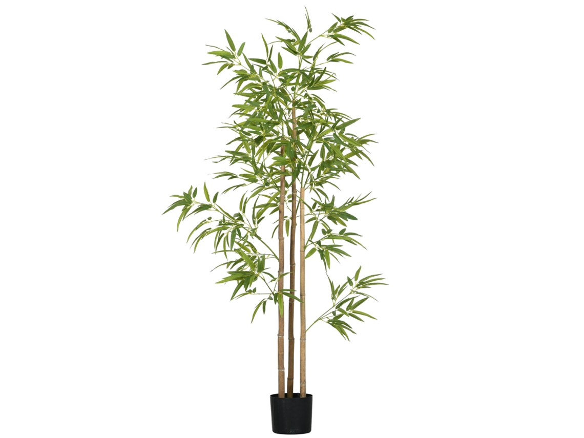 Árbol de bambú artificial, de 180 cm de altura, con maceta, para decoración de interiores, muy realista.