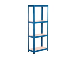 Estantería Metálica con 4 Baldas Ajustables 148x60x30cm 240 Kg THINIA Color azul