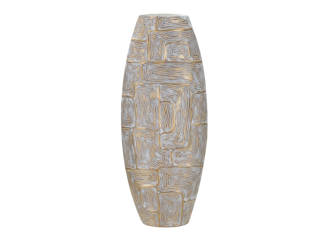 Florero Eclips Torre Cm 24x11,5x59,5 Unico / Oro, Blanco