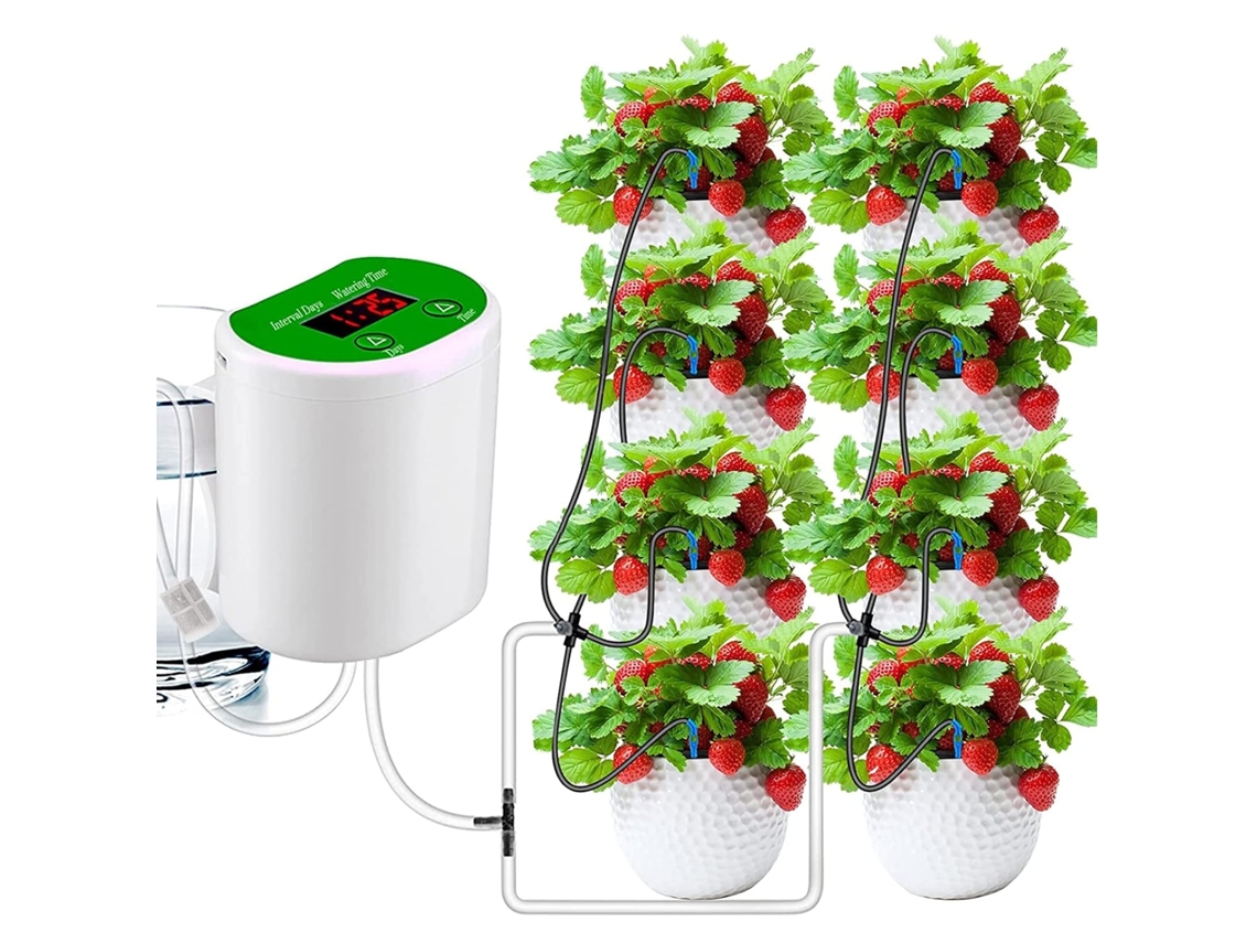 Sistema de riego automático USB con 8 dispositivos de riego por goteo para plantas de interior. Mdug
