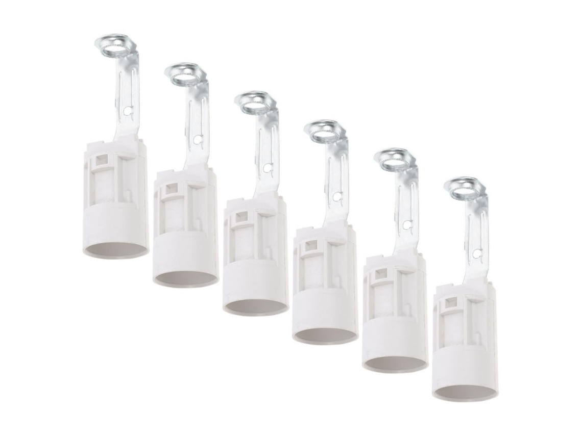 Juego De 6 Portalámparas E14 De Plástico De 75 Mm, Compatible Con Bombillas Comerciales. Altura De