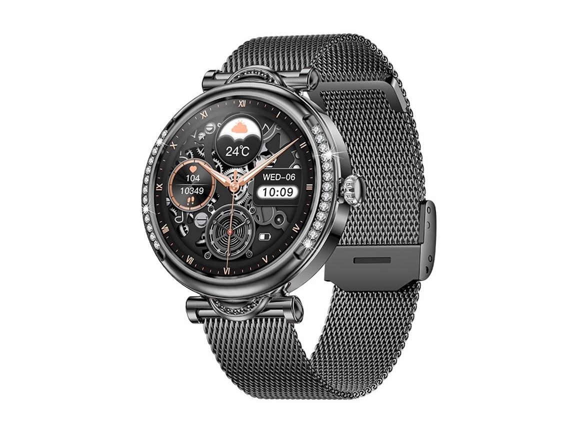 Nuevo reloj inteligente para mujer con llamada Bluetooth Cf32 pantalla de 1,27 pulgadas monitoreo de salud femenina multideporte inteligente YEMAESRE