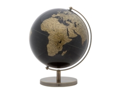 Globo Terráqueo Bronce Cm Ø 25x34 Unico / Negro/oro