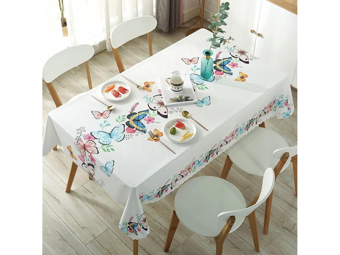 Toalha De Mesa Retangular Redonda De Plástico Resistente A Óleo.