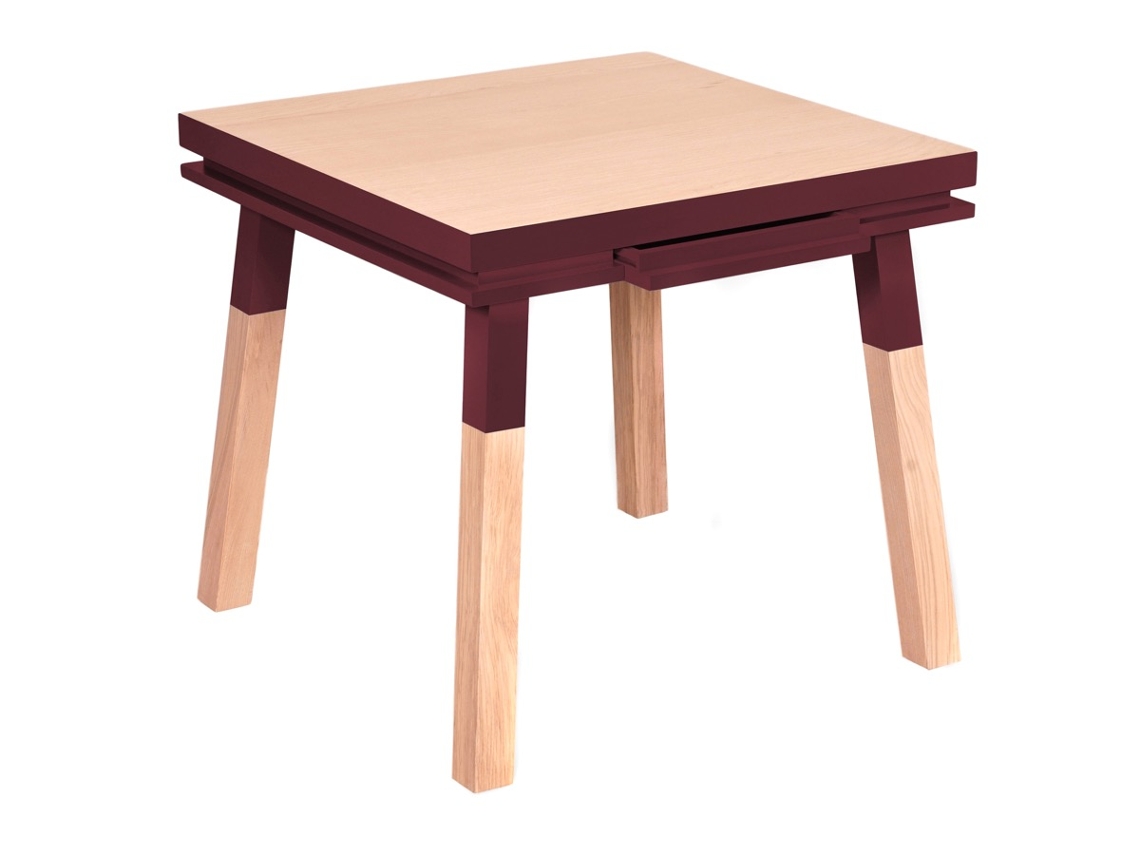 Escritorio Cadruado de Madera Maciza Con 1 Cajón 80 cm