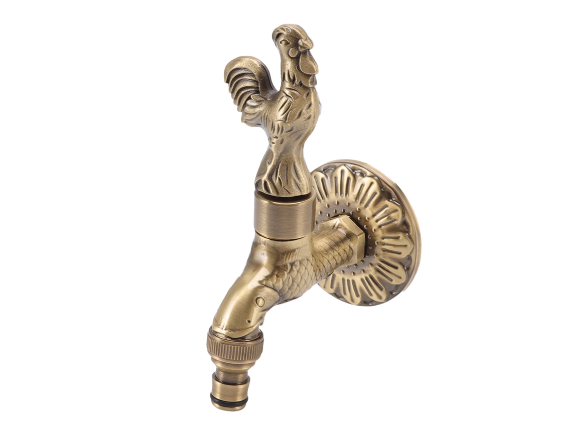 Cabezal de ducha de bronce antiguo grabado para baño de jardín al aire libre G1/2 pulgada
