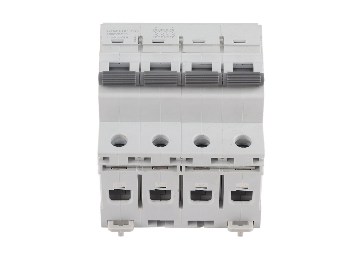Disyuntor Miniatura De 4 Polos, 63 A, 1000 V Cc, Con Protección Contra Sobrecarga Y Cortocircuito Para Batería Y Motor.