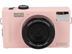 Cámara Digital De 48 Mp, 1080p Hd, Para Vlogs, Zoom Digital 4x, Pantalla De 3 Pulgadas Y Enfoque Automático (rosa)
